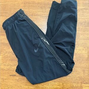Nike Black Athletic Pants with White Stripes